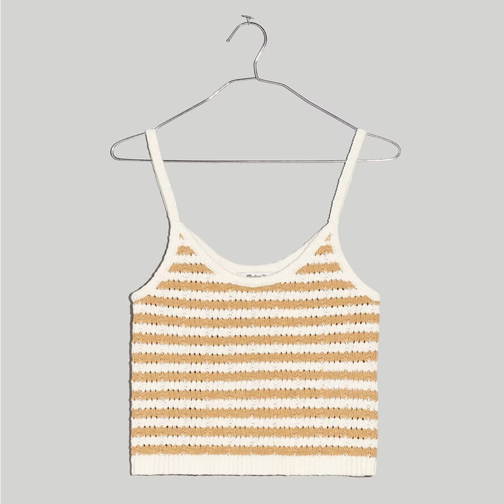 Madewell Striped Open-Stitch Sweater Tank